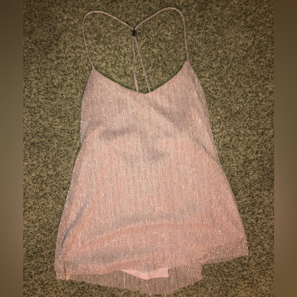 Express Pink Shimmer/Glitter Tank Top